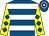 Royal blue, white hoops, yellow sleeves, royal blue diamonds (Quench Racing Partnership)