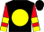 Black, yellow ball, red sleeves, yellow armlets, yellow cuffs (Patti Turner)