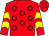 Red, black circles, yellow chevrons on sleeves (Keith Charles)