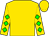 Gold, green diamonds on gold sleeves, gold cap (Bush Racing Stable)