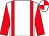 White, red braces and sleeves, quartered cap ()