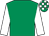 Emerald green, white sleeves, emerald green and white check cap (Geoff Hubbard Racing)