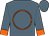 Electric Blue, orange circle, orange cuffs on sleeves (Drawing Away Stable)