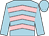 Light blue & pink chevrons, light blue sleeves & cap (Mrs S J Brookhouse)