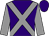 Purple, grey cross sashes & sleeves, purple cap (Red Star Partnership)
