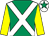 Emerald green, white cross sashes, yellow sleeves, white cap, emerald green star (Mrs Grainne Colville)