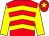 Red & yellow chevrons, yellow sleeves, red cap, yellow star (Mrs Jacqueline Costello)
