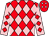 Red, pink diamonds, red diamonds on pink sleeves (Red Rose Racing)