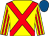 Yellow, red cross sashes, striped sleeves, royal blue cap (Kilshannig Racing Syndicate)