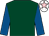 Dark green, royal blue sleeves, white cap, pink star (Mrs L Day, Mr H Burdett & Mr G McPhers)