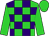 Lime green and purple checks, lime green sleeves and cap (Mr B I Rajhununan)