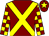Maroon, yellow cross belts, yellow and maroon check sleeves, maroon cap, yellow star (Wright Morgan Ltd & Partner)