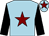 Light blue, maroon star, black sleeves, light blue cap, maroon star (Wolf Allisat & Chris Ames)