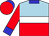 Light blue and red halved horizontally, white band, red sleeves and cap, blue collar, cuffs and peak (The Fire Racing Trust (nom: Mr Alesh Naidoo))
