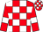 Red and white check, red sleeves, white armlets (Hopefully Not A Moose Partnership)