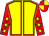 Yellow, red seams, red sleeves, yellow stars, quartered cap (Harriet Waight & Friends)
