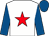 White, red star, royal blue sleeves & cap (A Ramsden)
