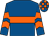 Royal blue, orange hoop, orange chevrons on sleeves, check cap (Martin A Ryan)