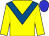 Yellow, royal blue chevron, blue cap (Grougha Stables Limited)