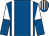 Royal blue, white braces, white and royal blue halved sleeves, royal blue and white striped cap (Jacques Law Partnership & Clive Winwar)