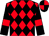 Red and black diamonds, black sleeves, red armlets, quartered cap (Whyte, Coyne & Douglas)