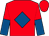 Red, royal blue diamond, halved sleeves, red cap (Mr G B Hignett)