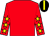 Red, yellow stars on red sleeves, yellow stripe on black cap (Penha Hill Syndicate)