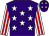 Purple, white stars, white and red striped sleeves (Mr D A Olver)