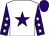 White, purple star, purple sleeves, white stars, purple cap (Miss Louise Clarke)