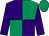 Emerald green & purple quartered, purple sleeves, emerald green cap (Breffni O'Rourke)
