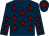 Dark blue, maroon stars, dark blue cap, maroon star (Bourton Racing)