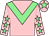 Pink, light green chevron, pink sleeves, light green stars, pink cap, light green star (The Happy Horse Partnership)