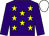 Purple, yellow stars, purple sleeves, white cap (P Mulvihill)