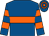 Royal blue, orange hoop, hooped sleeves and cap (Mrs Jane P Wanless)