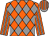 Orange and grey diamonds, striped sleeves, grey and orange striped cap (Melinda Quirk Partnership)