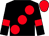 Black, large red spots, armlets and cap (Galloway,lawrence,merritt & Mrs Blake)