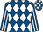 Royal blue and white diamonds, striped sleeves, check cap (Roalco Limited)