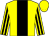 Yellow, black stripe, striped sleeves, yellow cap (Khaya Stables (pty) Ltd)
