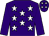 Purple, white stars, purple sleeves, white stars on cap (Eamonn Durack)