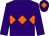 Purple, orange triple diamond and diamond on cap (The Three Graces)