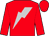 Red, silver lightning bolt, silver lightning bolt on sleeves, red cap (PAMELA STONE)