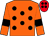 Orange, black spots, black armlet, red cap, black spots (Mrs M Warren)