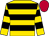 Gold, black hoops, scarlet cap (Mr R Alner)