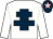 White, dark blue cross of lorraine, dark blue cap, pink star (Brendan Scully)