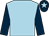 Light blue, dark blue sleeves, dark blue cap, light blue star (T Tynan)