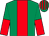 Emerald green, red stripe, halved sleeves, emerald green and red striped cap (Mr R W Huggins)