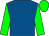 Royal blue, green sleeves, red shield, green cap (Priscilla Leon)