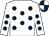 White, dark blue spots, dark blue and white quartered cap (Mrs C H Covell)