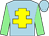 Light blue, yellow cross of lorraine, light green sleeves (Mr P J P Byrne & Mrs L E Byrne)
