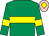 Emerald green, yellow hoop, yellow armlet, pink cap, yellow diamond (Ms Mary A O'Leary)